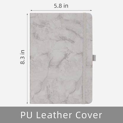 Lined Notebook Journal for Women Men 200 Pages A5 Hardcover Leather with Pen Holder College Ruled Journals for Work Note Taking Travel School (Lined, Gray-B)