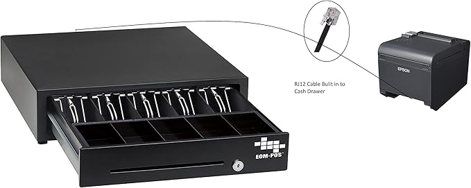 POS Hardware Bundle for Square - Cash Drawer and Thermal Receipt Printer,[Compatible with Square Stand and Square Register]