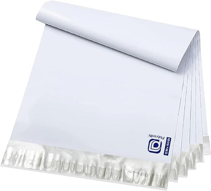 POLYSELLS 1000 pcs 12x15.5 Inches White x Silver Poly Mailers Shipping Envelopes, Strong Adhesive Sealing, Waterproof, and Tear-resistant Postal Mailing Bags for Clothing, Books, and Accessories