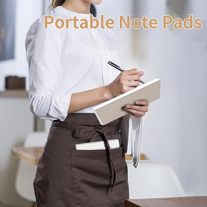 Note Pads 5.5x8.5 In, 10 Pack Blank Server Notepad, 50 Sheets Per Scratch Memo Pads for Grocery Shopping To Do Lists, Small White Paper for Writing Quick Notes Work Home Office