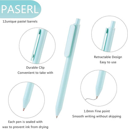 WY WENYUAN Cute Pens - Personalized, Glitter & Colorful for Women & Men, Smooth Writing, Black Ink, 1.0 mm Point, Note Taking