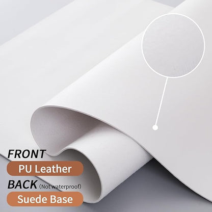 Bloss White Desk Mat, Mouse Pad, Waterproof Leather Desk Pad, Desk Matt for Desktop, Non-Slip Ccomputer Desk Protecor Mat for Office/Home (27.6 x 13.8 Inches)