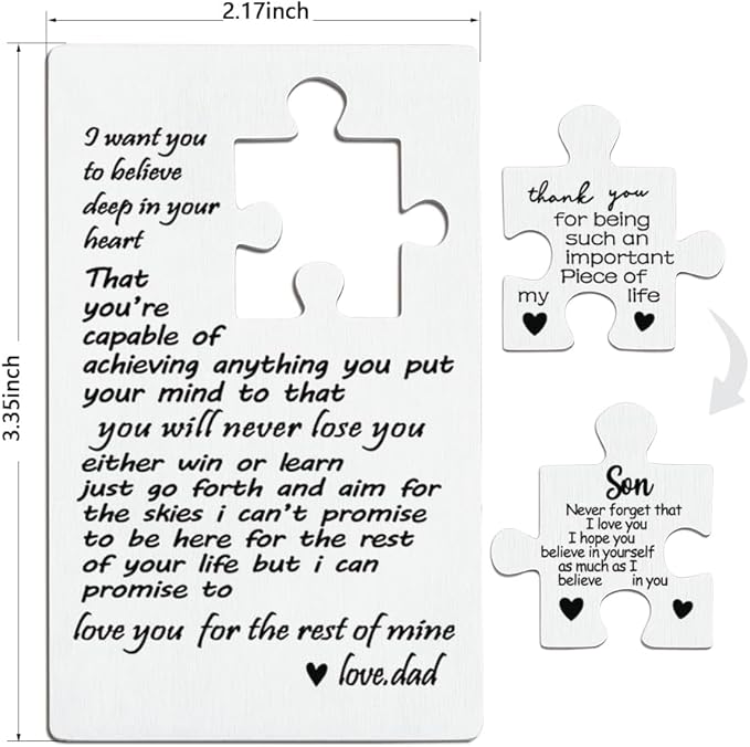 llxxeyopqdxz Wallet Card Insert for Son from Dad, Inspirational Gift for Son from Dad, College Graduation Gifts for Son, Happy Birthday Son Card from Dad, Cute Wallet Card Gift for Son,(46)