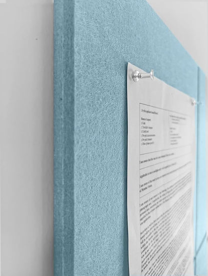 Cork Board 48 x 36 Alternative – 11.8x11.8x0.35 Inches 12 Pack Felt Wall Tiles with Safe Removable Adhesive, Large Cork Board for Office Walls Pin Board Cork Tiles for Classroom - Baby Blue