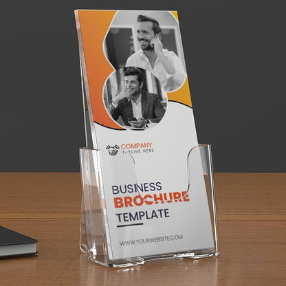 MaxGear Brochure Holder 4x9 inch, Acrylic Literature Holder Plastic Brochure Holder Pamphlet Holder Flyer Holder Rack Card Holder Literature Holders Plastic Display Stand, Desk or Wall Mount, 2 Pack