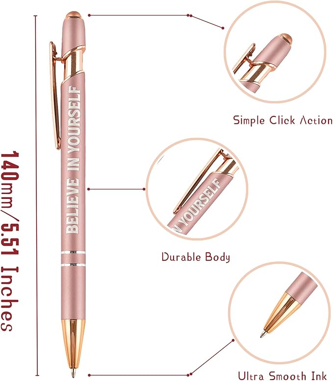 Up to 480 Pcs Personalized Pens in Bulk, Custom Metallic Printed Name Pens with Black Ink, Customized Pens Bulk with Stylus-Great Gift Ideas(Gold 12 Colors)