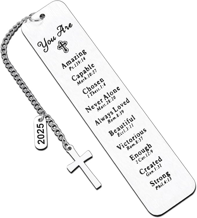 Religious Christian Confirmation Gifts Bookmark for Women, Baptism Gifts for Teen Girls Teenage First Communion Gift for Girls Graduation Birthday Gift for Her Stocking Stuffers for Teen Girl Boy
