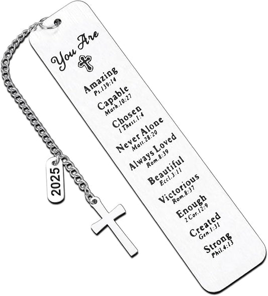 Religious Christian Confirmation Gifts Bookmark for Women, Baptism Gifts for Teen Girls Teenage First Communion Gift for Girls Graduation Birthday Gift for Her Stocking Stuffers for Teen Girl Boy