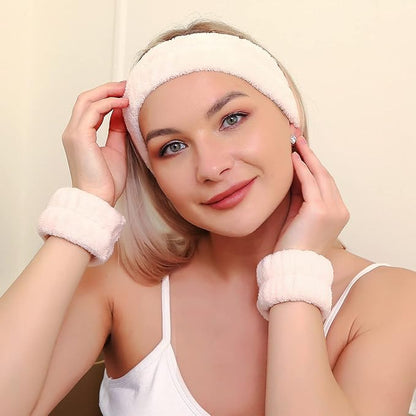 Wrist Towels for Washing Face for Women,Girls,Men, Microfiber Spa Wristbands Absorbent Face Washing Wristbands Prevent Liquid from Spilling