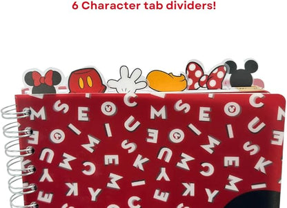 Innovative Designs Disney Minnie and Mickey Mouse Journal Notebook, Spiral Bound, 144 Lined Pages, 8 x 7 inches, Red