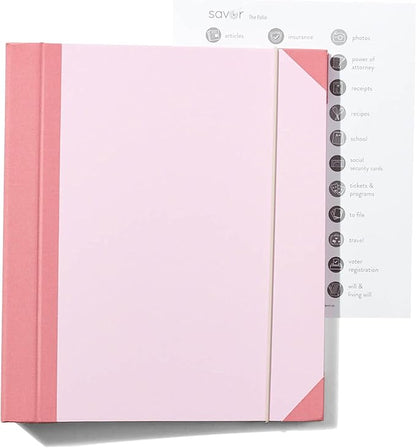 Savor | 2025 Updated Edition The Folio™ Document Organizer|Custom Dyed Cloth Bound Expanding File Folder for Important Papers, Emergency Binder,Birth Certificates,Social Security Cards, and Passports
