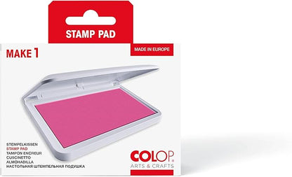 COLOP Make Series, Ink Stamp Pads, with Non-Toxic Premium Ink, Water-Based Acid-Free (Shiny Pink, Make 1-1-15/16" x 3-1/2")