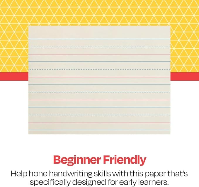 School Smart Zaner-Bloser Paper, 1-1/8 Inch Ruled, 10-1/2 x 8 Inches, 500 Sheets, White - 085328