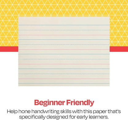 School Smart Zaner-Bloser Paper, 1-1/8 Inch Ruled, 10-1/2 x 8 Inches, 500 Sheets, White - 085328
