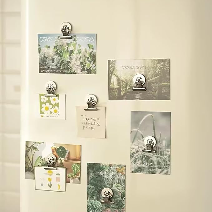 Strong Magnetic Clips, 20 Pack, 1-1/4 Inch, 31 mm, Sliver, Heavy Duty Refrigerator Magnet Clips, Medium Clip Magnets, Office Supplies, Photo Displays