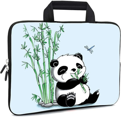 11.6 12 12.1 Inch Laptop Carrying Bag Protective Chromebook Case Pouch Netbook Notebook Ultrabook Bag Tablet Sleeve Cover Travel Briefcase with Handle For Men Women (panda)