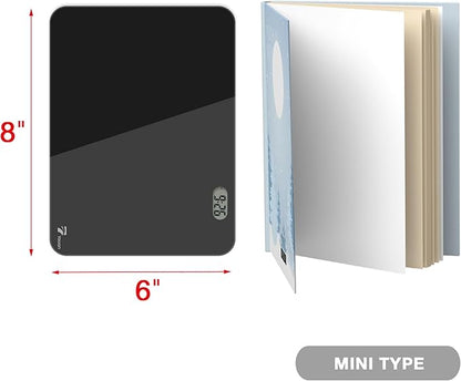 TOWON Small White Board for Desk with Clock, Small Desktop Whiteboard Glass with Pen Holder, Time Reminder Dry Erase Board, Whiteboard for Desk, Digital LCD Display, for Home Office, Black, 8 x 6 in