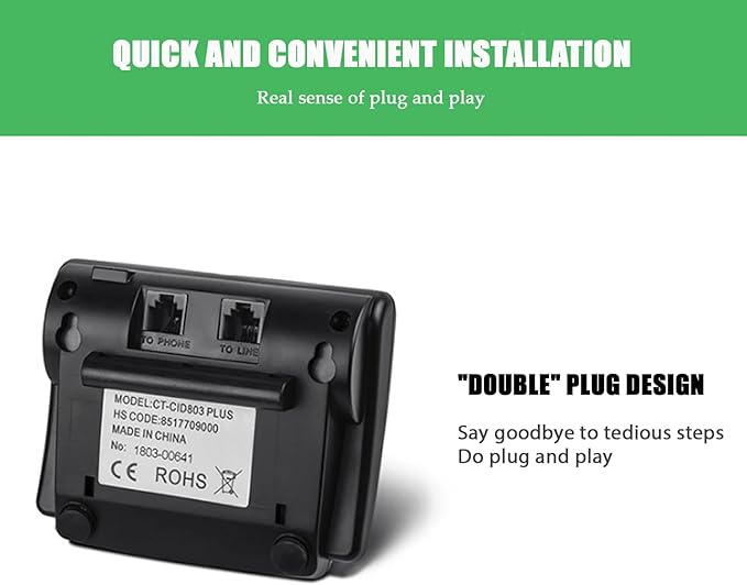 Call Blocker for Landline Phones,2000 Groups Large Capacity Prevent Harassment Caller ID Box,Home Phone Auto Call Block with LCD Display,Scam Call Blocker for Home Phones,for Answering Machine