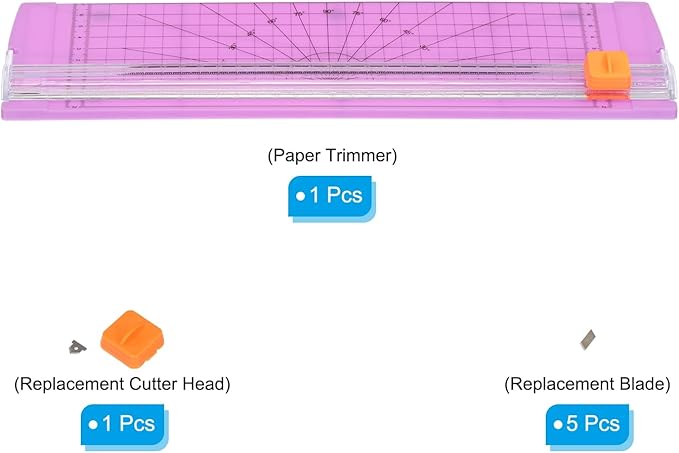PATIKIL 12 Inch Paper Trimmer, A4 Size Portable Paper Cutter Slicer Scrapbooking Tool with Cutter Head Blade for Craft Paper Photo Cardstock, Purple