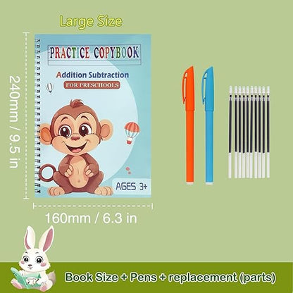 Reusable Grooved Handwriting Workbooks,Magic Copybook,Magic Writing Practice Copy Books, to Help Children Improve Their Handwriting Ink Practice Age 3-8 Calligraphy for Kids(5-Book Gift Set)