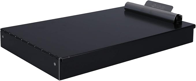 Saunders Metal Clipboard with Storage, Dual Storage Nursing, Letter Size Heavy Duty Contractor with High Capacity Clip and Self Locking Latch, Black, Proudly Made in USA