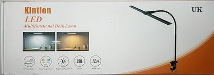 Kintion Desk Lamps for Home Office, 12W Flexible Gooseneck Smart Lighting, Ultra-Bright Extra-Wide Task Light, Study Light, Architectural Light with Clip