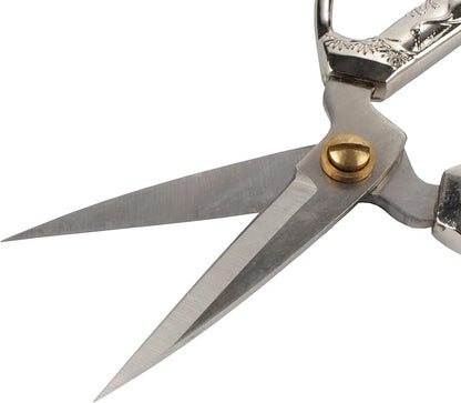 JubileeYarn Crane Motif Small Embroidery Craft Scissors - Brushed Nickel - 1 Scissor