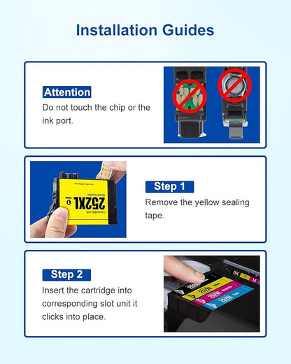 SUYMIS Remanufactured Ink Cartridges Replacement for Epson 252XL 252 XL T252XL to Use for Workforce WF-7110 WF-7720 WF-7710 WF-3620 WF-3640 Printer (1 Large Black, 1 Cyan, 1 Magenta, 1 Yellow) 4 Pack