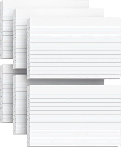 Index Cards 4x6 Lined Note Cards, 180 Count Flashcards for Studying, 4 x 6 Index Cards Ruled Flash Cards, Index Flashcards Lined on Front, Blank on Back, Ruled Notecards Bulk for School Office Home