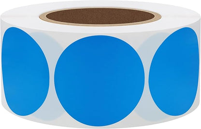 Hybsk 1.5 inch Circle Color Direct Thermal Stickers Shipping Labels for Barcodes,Name Tag,DIY Logo Design,Inventory– Compatible with Zebra,Rollo,Munbyn,and More-1000 pcs (1.5 inch,Blue)