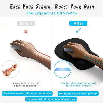 ErgoComfort Gel Wrist Rest Mouse Pad-Ergonomic Office Mousepad with Wrist Support-Non-Slip, Design Desk Accessories Mat for Home&Game Decor (08Floral Brust)