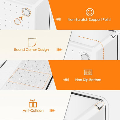 Criusia Drawer Organizer, 10 Pack Large Clear Plastic Kitchen Drawer Organizers Set, 3 Size Versatile Bathroom and Vanity Drawer Organizer Trays, Storage Bins for Makeup, Bedroom, Kitchen Utensils