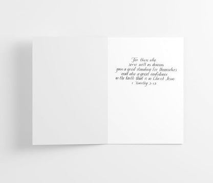 M Market On Mainstreet Christian Ordination Card w/Envelope, 5x7 inches, Made in the USA (Calligraphy Deacon Ordination, Single Card)