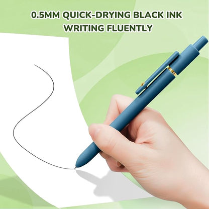 UIXJODO Gel Pens, 6 Pcs Black Ink Pens for Women, 0.5mm Fine Point Smooth Writing Pens, High-End Series Retractable Pens for Journaling Note Taking (6 Pcs Gold Vintage)