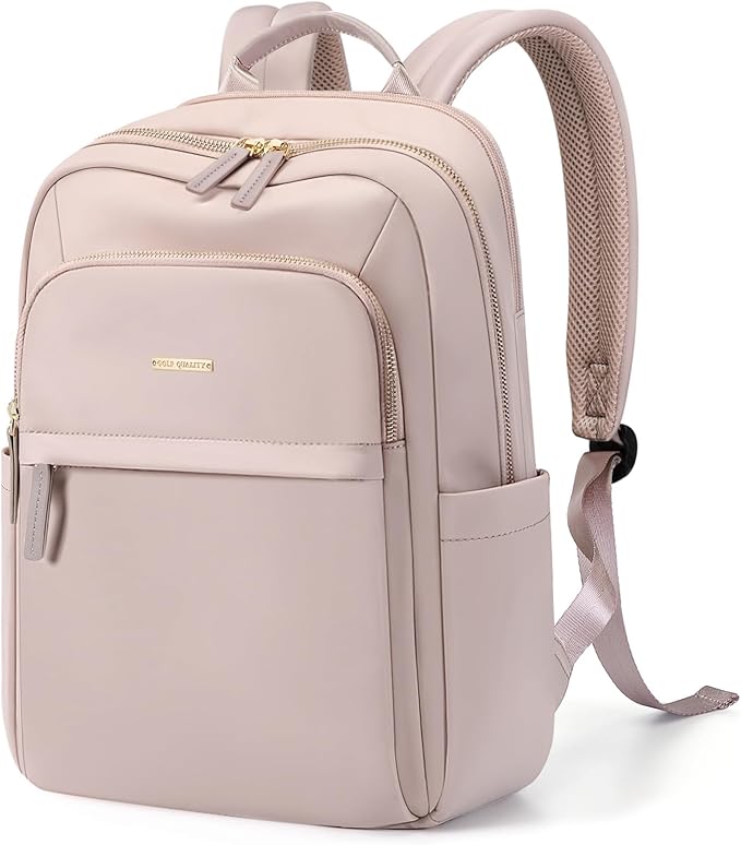 Laptop Backpack for Women Travel Work Commute Casual Daypack Backpack Purse Computer Bags Fit 16 Inch Notebook (Grayish Pink)