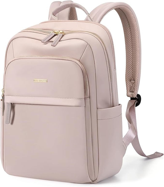 Laptop Backpack for Women Travel Work Commute Casual Daypack Backpack Purse Computer Bags Fit 16 Inch Notebook (Grayish Pink)