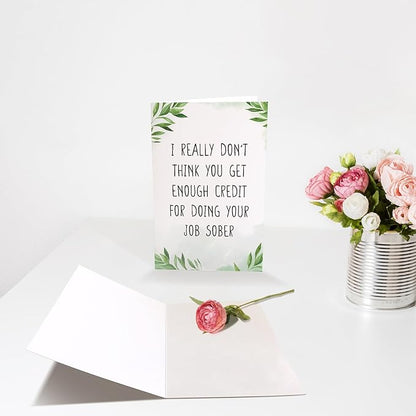 Chenive Funny Retirement Card for Boss, Coworker Leaving, or Boss's Day - 8 x 5.3 Inch with Envelope