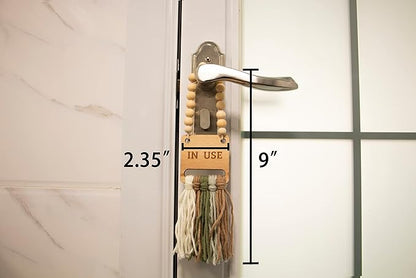 Decocove In Use Vacant sign - Door Hanger Sign for Home, Office, Restroom, Conference Room and Bathroom - Farmhouse Rustic Boho Decor - Bathroom Signs Decor