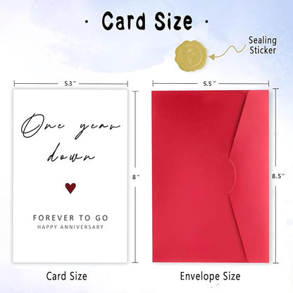 Happy 1st Anniversary Card, Funny 1 Year Anniversary Card, 1st Wedding Anniversary Card for Wife Husband, One Year Card for Girlfriend Boyfriend