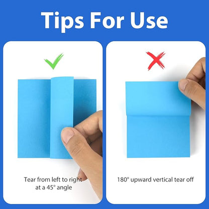 Sticky Notes,10 Pads,3x3 Inches, Colorful Self-Stick Notes Pads, Office Supplies,Perfect for Office, Study, and Daily Life Organization,100 Sheets/pad