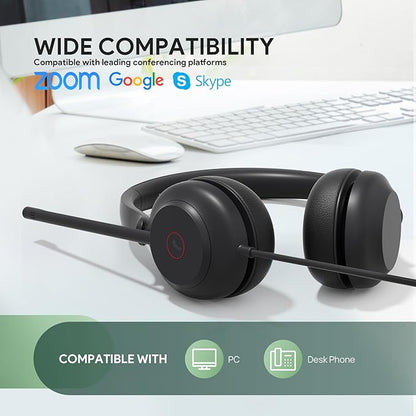 Yealink UH35 Wired Headset, USB Headset with Noise Cancelling Mic, Optimized for Skype and Zoom and Other Leading Conferencing Platforms, Mono Headset for PC Laptop VoIP Phone, All-Day Comfort Design