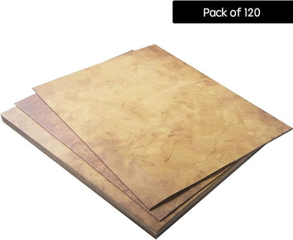 120 Aged Paper - Antique Looking Vintage Papers With Classic Aged Paper Designs - Six Unique Old Looking Paper Designs - Vintage Printing paper, Vintage Writing Paper, 8.5 x 11 inches (Pack of 120)