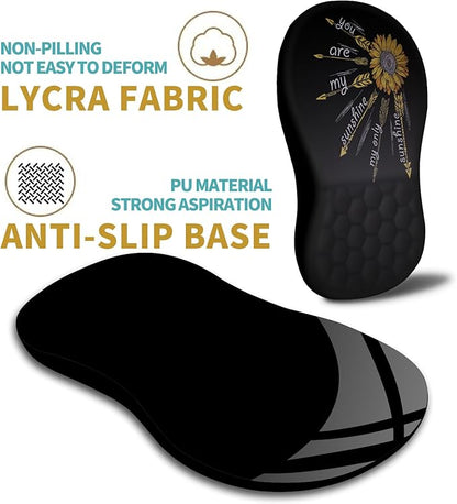 Hokafenle Ergonomic Mouse Pad Wrist Support with Massage Design, Wrist Rest Pain Relief Mousepad with Memory Foam&Non-Slip PU Base, Mouse Pads for Wireless Mouse & Desk (12x8 inch,Inspirational)