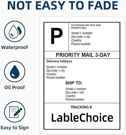 100 Sheets 400 Labels 4"x5" 4 Up Shipping Address Labels for Laser & Inkjet Printers, Permanent Adhesive 4 to a Page, 4 Stickers per Sheet