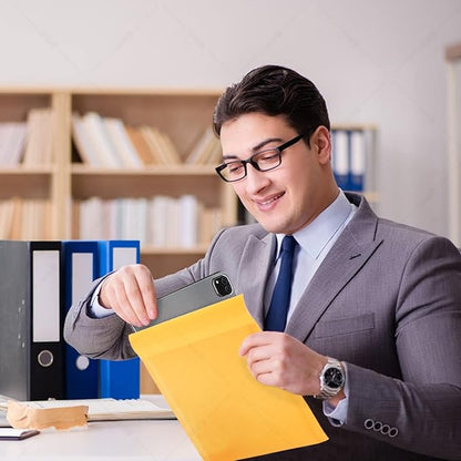 DaSen Kraft bubble mailers 6x9 Inch 50 Pack,Self-Sealing Paper Envelopes for Packaging,Strong Adhesion Envelope Mailers, Small Waterproof Cushioned Padded Shipping Bags Yellow #0