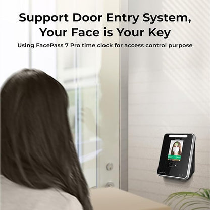 ANVIZ Time Clocks for Employees Small Business - FacePass 7 Pro Biometric Clock in and Out Machine - Face + RFID + Pin Punching in one, Support Door Access, with Professional Cloud Software