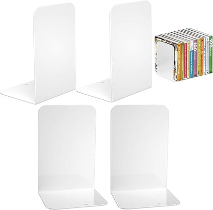 VFINE White Metal Bookends: 2 Pairs for Heavy Books and Shelves