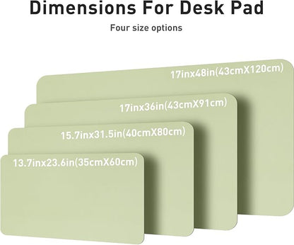 Aothia Leather Desk Pad Protector, Office Mat, Large Mouse Pad, Non-Slip PU Leather Blotter, Laptop Desk Pad, Waterproof Writing Pad for Office and Home (Grass Green, 31.5" x 15.7")