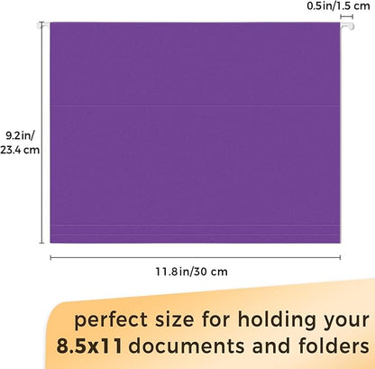 SUNEE 25 Pack Hanging File Folders, Purple Folders, Hanging File Folders Letter Size with 1/5-cut Tabs, Stay Organized for Your Home and Office Bulk File and Documents