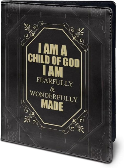 Cozeyat PU Leather Portfolio for Men, Classical Cross Design Clipboard Portfolio Binder, Resume Padfolio for Women, Business Gift for His/Her